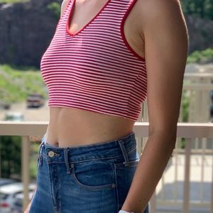 Striped V-Neck Croptop